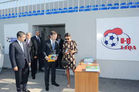 Azerbaijan`s first lady opens boarding school and new stadium in Baku (PHOTO)