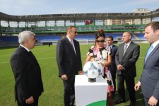 Azerbaijani President and his spouse open 8 KM stadium in Baku (PHOTO)