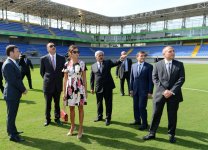 Azerbaijani President and his spouse open 8 KM stadium in Baku (PHOTO)