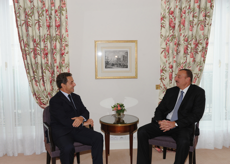 President Ilham Aliyev meets former French President Nicolas Sarkozy