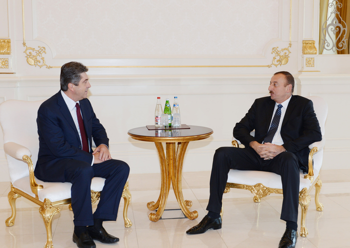 President of Azerbaijan Ilham Aliyev meets former Bulgarian President