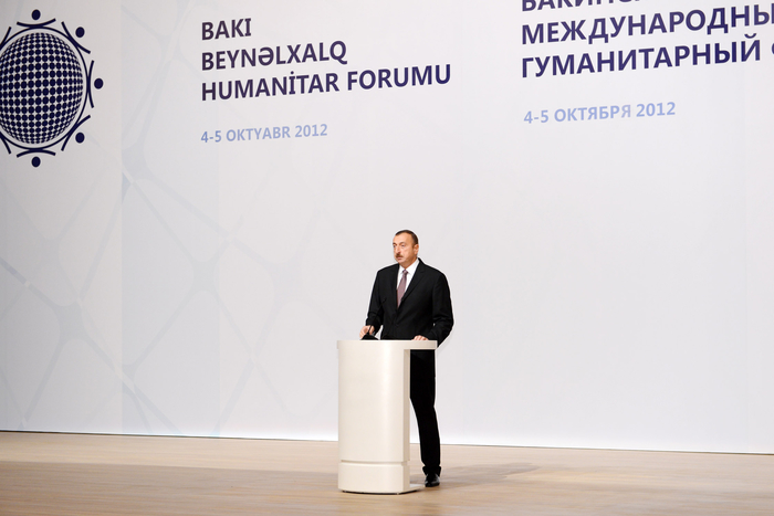 Azerbaijani President and his spouse attend opening of Baku International Humanitarian Forum (PHOTOS)
