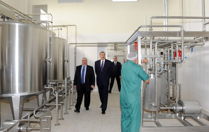 Президент Ильхам Алиев принял участие в открытии молокозавода в Тертере (ФОТО)