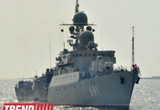 В Баку прибыл отряд кораблей Каспийской флотилии ВМФ России (ФОТО)