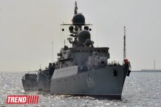 RF Navy Caspian flotilla detachment arrives in Baku (PHOTO)
