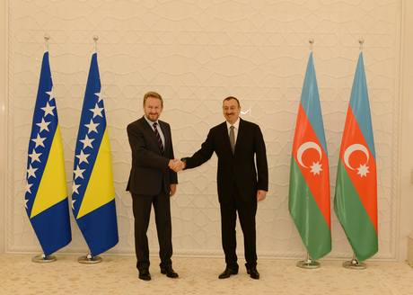 Bosniya və Herseqovinanın Rəyasət Heyətinin Sədrinin rəsmi qarşılanma mərasimi olub (FOTO)