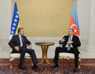 Состоялась встреча один на один Президента Азербайджана и председателя Президиума Боснии и Герцеговины (ФОТО)