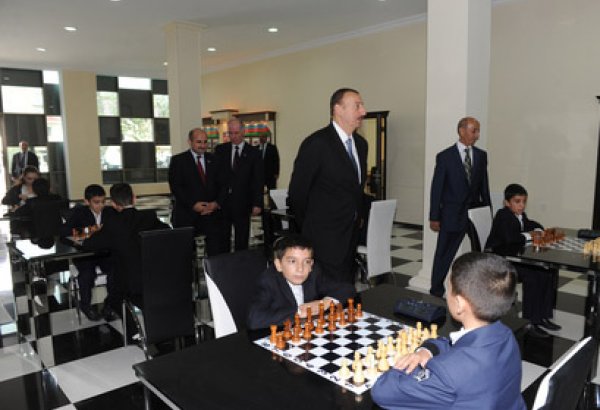 Президент Ильхам Алиев принял участие в открытии Имишлинской шахматной школы (ФОТО)