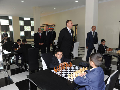 Президент Ильхам Алиев принял участие в открытии Имишлинской шахматной школы (ФОТО)