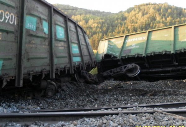 Three carriages of freight train derail in Azerbaijan