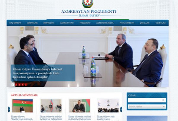 Azərbaycan Prezidentinin rəsmi internet saytının dizaynı yenilənib