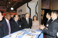 Azerbaijani President and his spouse attend opening of Bakutel-2012 exhibition (PHOTO)