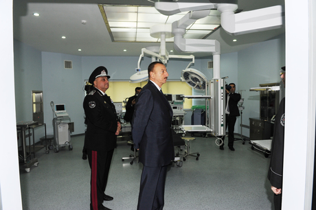 Президент Азербайджана принял участие в открытии военного госпиталя МНБ (ФОТО)
