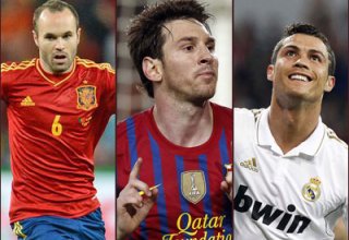 Messi, Ronaldo, Iniesta in running for world player title
