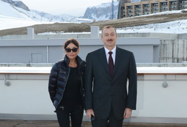 Президент Азербайджана и его супруга приняли участие в открытии отеля «Гая», входящего в Шахдагский зимне-летний туристический комплекс (ФОТО)