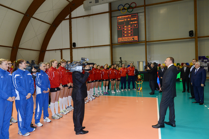 Azerbaijani President opens administrative building and volleyball ground of Azeryol club and Azeryol hotel (PHOTO)