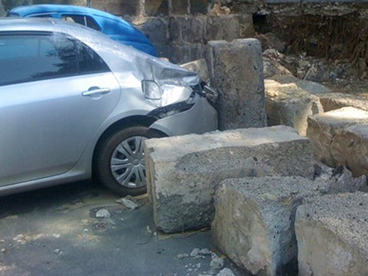 Parking lot collapses in Baku