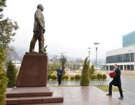 Президент Ильхам Алиев находится с визитом в Габалинском районе (ФОТО)