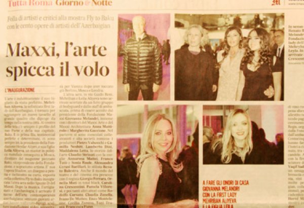 В итальянской газете опубликована статья, посвященная открытию в Риме выставки «Fly to Baku»