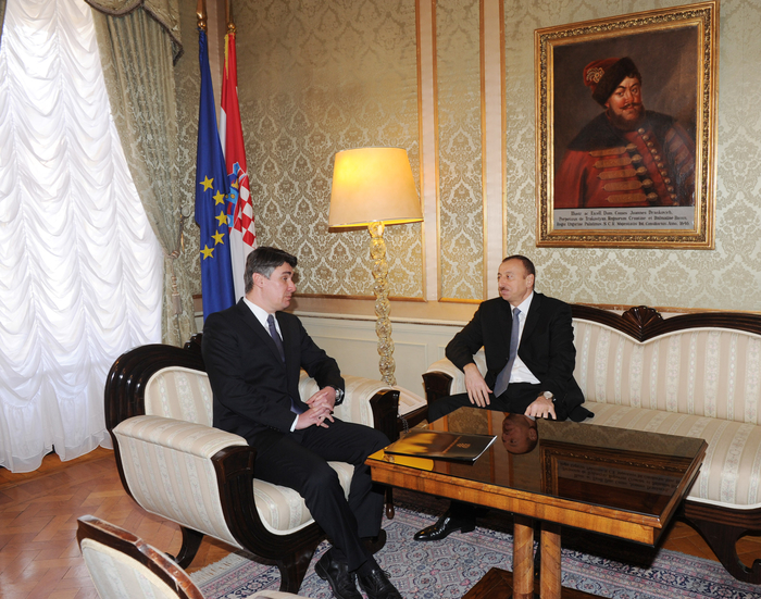 İlham Əliyev Xorvatiyanın Baş naziri Zoran Milanoviç ilə görüşüb (FOTO)