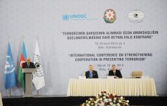 Prezident İlham Əliyev Bakıda terrorizm mövzusunda keçirilən beynəlxalq konfransın açılışında iştirak edib (FOTO)