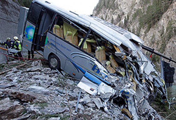 Bus runs into gorge in Turkey, 25 injured