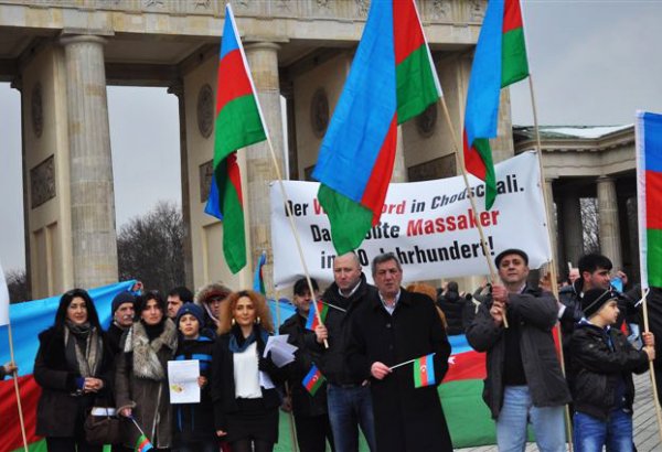 Protest rally in connection with the Day of Genocide of Azerbaijanis held in Berlin (PHOTO)