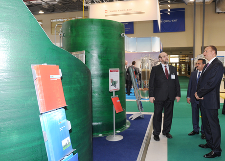 President Ilham Aliyev visits 1st Caspian International Aqua Technologies Exhibition and Forum “CATEF-2013” (PHOTO)