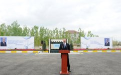 Президент Азербайджана принял участие в церемонии по случаю начала подачи питьевой воды в Гаджигабул (ФОТО)