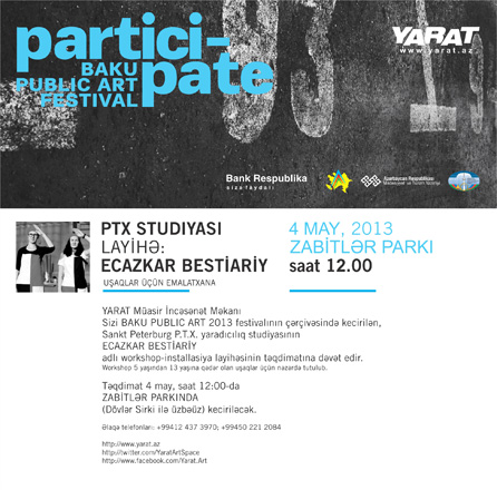 Master class by Russian art studio P.T.H. to be held in Baku within Participate Public Art Festival project