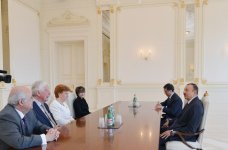 Azerbaijani President receives co-chairs of Board of Directors of Nizami Ganjavi International Center, as well as President and member of Club de Madrid