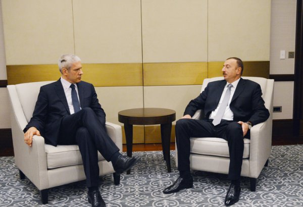 İlham Əliyev Serbiyanın sabiq Prezidenti Boris Tadiç ilə görüşüb