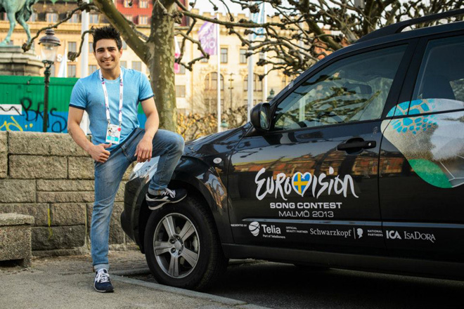 Азербайджанский участник "Евровидения-2013"  Фарид Мамедов в Мальмё (фотосессия)