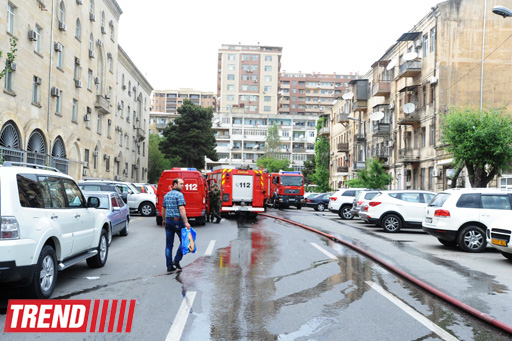 В здании железнодорожного управления в Баку произошло возгорание, работники эвакуированы (версия 3) (ФОТО)
