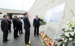 Президент Ильхам Алиев принял участие в открытии дороги Бузовна – Мардакян – Гала (ФОТО)