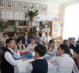 Российские дипломаты приняли участие в открытом уроке русского языка в школе-лицее города Хачмаза (фото)