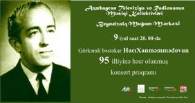 В Международном центре мугама состоится вечер, посвященный 95-летию  Гаджи Ханмамедова