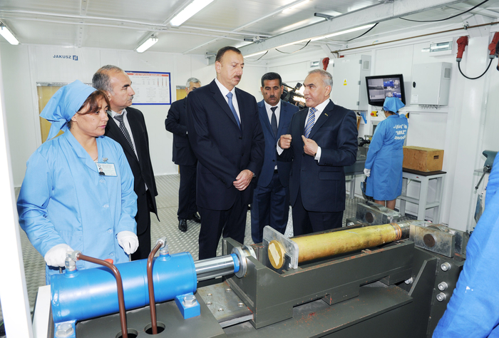 Prezident İlham Əliyev Şirvandakı “Araz” zavodunda döyüş sursatlarının utilizasiya mərkəzinin açılışında iştirak edib (FOTO)