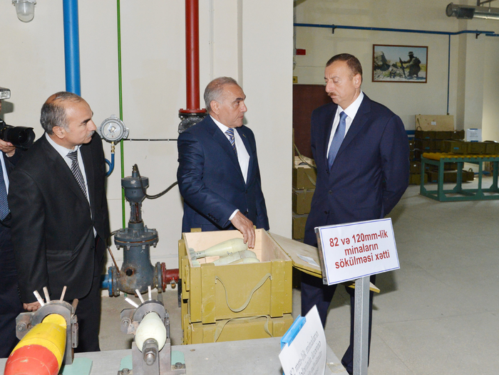 Президент Азербайджана принял участие в открытии центра утилизации боеприпасов на заводе "Араз" (ФОТО)