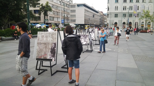 Sarayevonun mərkəzi meydanında "Xocalıdan Srebrenitsaya" adlı foto və rəsm sərgisi açılıb (FOTO)