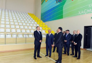 Президент Азербайджана принял участие в церемонии открытия Хачмазского Олимпийского спорткомплекса (ФОТО)