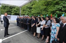 President Ilham Aliyev attends ceremony of pumping drinking water to Oghuz city (PHOTO)