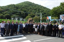 President Ilham Aliyev attends ceremony of pumping drinking water to Oghuz city (PHOTO)