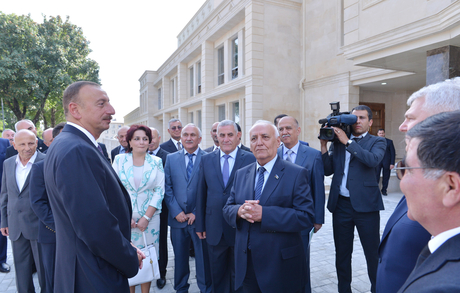 Azerbaijani President Ilham Aliyev familiarizes with major reconstruction works in Sheki State Drama Theatre (PHOTO)