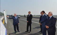 President Ilham Aliyev opens Shaki-Gakh stretch of Shaki-Gakh-Zagatala highway after reconstruction (PHOTO)