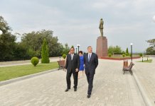 Президент Азербайджана прибыл с визитом в Балакенский район (ФОТО)
