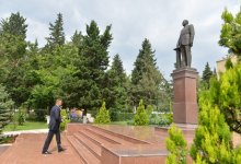 Ильхам Алиев прибыл в Загатальский район (ФОТО)