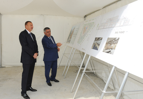 Президент Азербайджана ознакомился с ходом строительства в здании Центра Гейдара Алиева в Загатале (ФОТО)