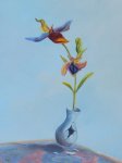 Художник Чингиз Мехбалиев нарисовал картину, посвященную цветку Хары бюльбюль (фото)