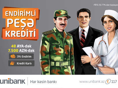 “Unibank” nağd kreditlərin verilməsi üzrə kampaniyanı uzadıb